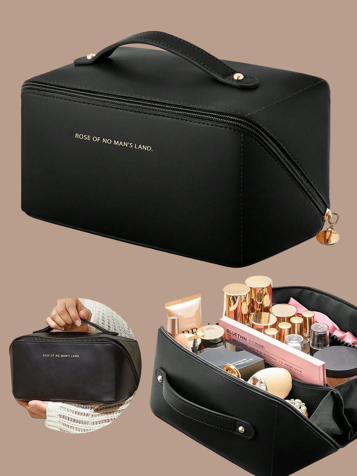 ALESS Luxe Leather Travel Case | Effortless Beauty Organizer